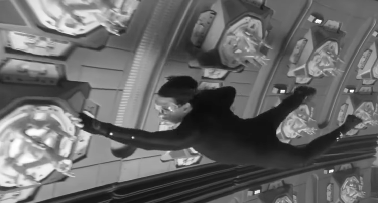 Tom Cruise's Ethan Hunt tries to break into an underwater data storage vault, also known as a SCIF.